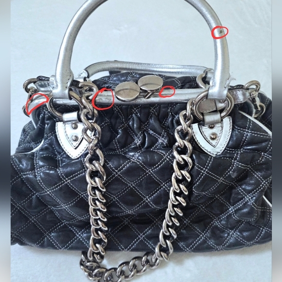 Marc by Marc Jacobs Resort Collection Stam Black Leather + Silver Chain - Picture 14 of 15